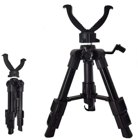 Rifle Shooting Stick Hunting Tripod Portable Gun Rest Rifle Stand Adjustable Height 13.2-21.8inch, 360 Rotation V Yoke Stand