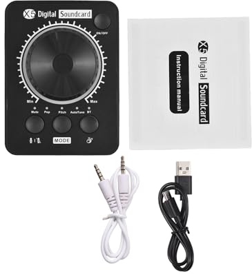 RASTKY Desktop-Live-Streaming-Soundkarte, USB-Multimedia-Lautstärkeregler für Podcaster und Streamer, Unterstützt Android-Systeme, 3 X 4,1 Zoll/Schwarz