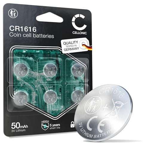 CELLONIC CR1616 Batteria/pila a bottone Chiavi auto, Sensori, Orologi- 6x | (Litio, 50mAh, 3V)
