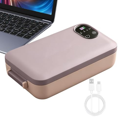 Générique Heating Lunch Box - Electric Food Warmer, Portable 900ml Heater, Stainless Steel, Thermal Meal Container | Adjustable Temperature, Electric Lunch Container For Work Office Trucking