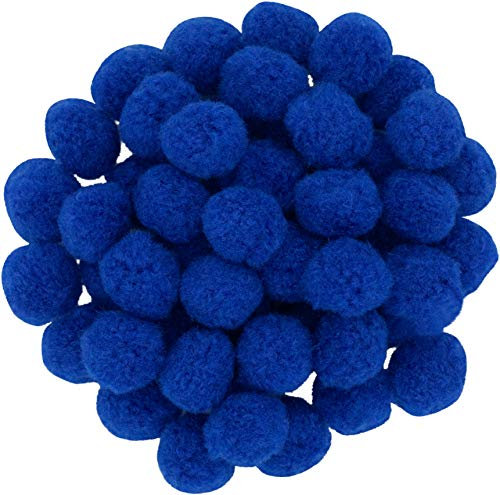 i-mondi® 50 pompons zum basteln königsblau in 20mm klein bastel zubehör pom pom bunt kugeln ponpons deko pompom plüsch