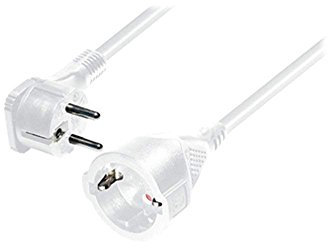 Schutzkontakt-Flachstecker - Verlängerungskabel mit Winkelstecker Beschreibung:passt perfekt hinter alle Möbel, nur 10 mm dick, 3,0 m, weiß