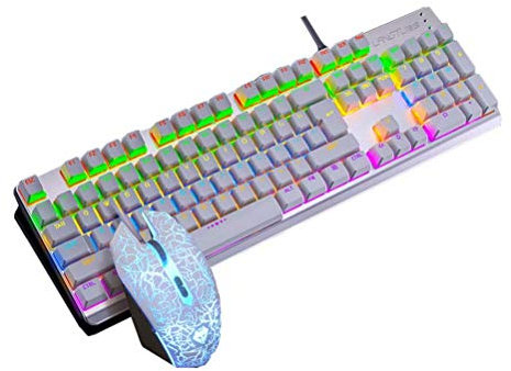 CSZH Vrai Clavier mécanique et Souris Set axe Vert Noir axe Esports Jeu Ordinateur de Bureau Filaire Notebook mangent Souris Poulet et Keyboard de Jeu