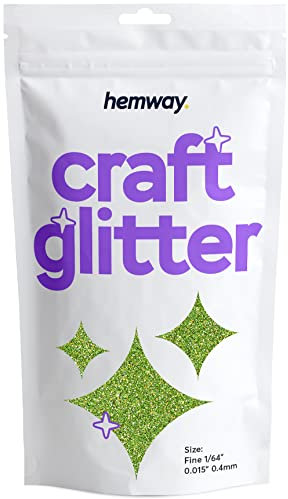 Hemway Craft Glitter - Lime Green Holographic | Fine Metallic Sequin Flakes for Resin & Epoxy Crafts | Supplies for Tumblers, Cards, Jewellery, Candle, Hair, Face, Body & Nail Art | 100 g