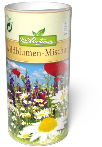 Chrestensen Blumensamen Wildblumen-Mischung | Samen für 25 - 50 m² I Wildblumen & Kräuter, urwüchsige Natur I samenfestes Saatgut I Bienennahrung