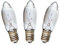AUSWAHL 8V - 55V - netSells - 3er Set - 15V 3W Topkerze Riffelkerze Spitzschaftkerze - für Schwibbogen u. Lichterketten - für AUSSEN - für 15-16 Brennstellen - klar