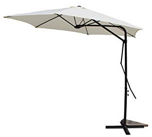 CONCEPT USINE | Parasol Déporté Rond 3 x 3 m | ALCUDIA Ecru | Ouverture Innovante Sécurisée Pullman | Acier Recouvert de Peinture Epoxy | Design, Maniable, Robuste | Idéal pour Terrasse, Jardin