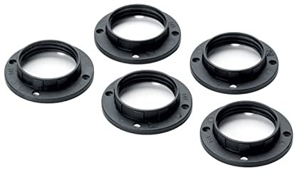 ORION LIGHTSTYLE 5x Schraubring E14 Kunststoff schwarz für Lampen-Fassung Ring mit Gewindegängen für Lampenschirme oder Gläser