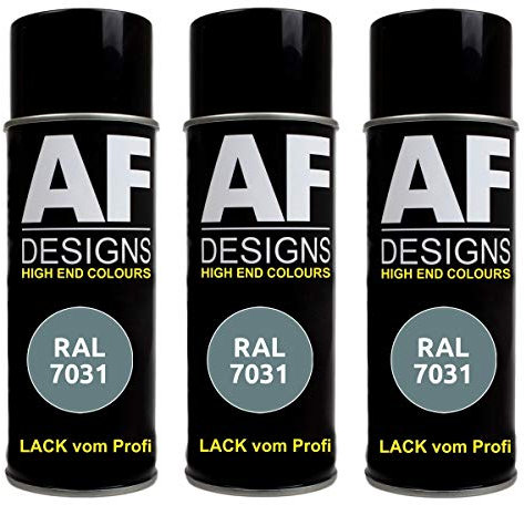 Alex Flittner Designs 3x RAL Lackspray Autolack Buntlack Spraydose RAL7031 BLAUGRAU seidenmatt