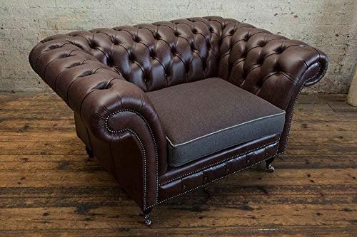 jvmoebel Chesterfield Design Sofa Sessel Couch Polster Luxus Textil Couchen 1 Sitzer #105