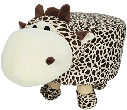 Süßer Tierhocker Sitzgelegenheit Hocker mit Stoffbezug in Tierform – Sitzgelegenheit in Tierform für Kinderzimmer, Spielzimmer, Flur – Hocker als Deko & Sitzmöbel – Tierhocker für Kinder (GIRAFFE)