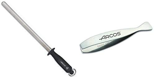 Arcos Chairas Afilador manual de cuchillos Cuerpo de Acero al Carbono recubierto + Gadgets Profesionales Pinza para Pescado