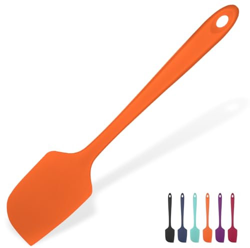 U-Taste Espátula de Silicona Grande: 315℃ Resistente al Calor Lengua Raspadora sin Costuras Flexible Antiadherente, Utensilio de Cocina para Hornear para Mezclar Remover Raspar (29cm, Naranja)