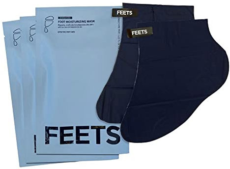 FEETS Hydrating Foot Mask with Tea Tree and Peppermint (3-Pack) | Perfect for Men and Woman | Deeply Moisturizes Full Foot and Heel | Ultra Hydrating | Soften Calluses, Nourish Heels, and Cool Feel