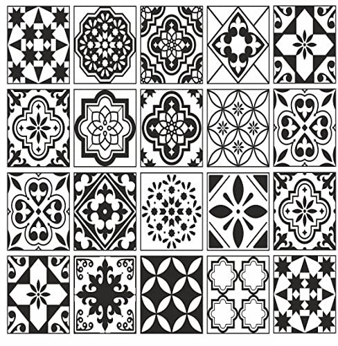Bolsover Designs Adesivi per piastrelle a mosaico, confezione da 16, per 200 mm x 250 mm, 20 cm x 25 cm, impermeabili, per cucina e bagno, GT29, multicolore