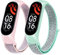 Ainiv Bracelet pour Xiaomi Mi Band 5/Xiaomi Mi Band 6, 2PCS Bracelets de Remplacement Xiaomi Bracelet de Montre en Nylon Tricoté Extensibles Tissés pour Accessoires Xiaomi, Vert+Rose