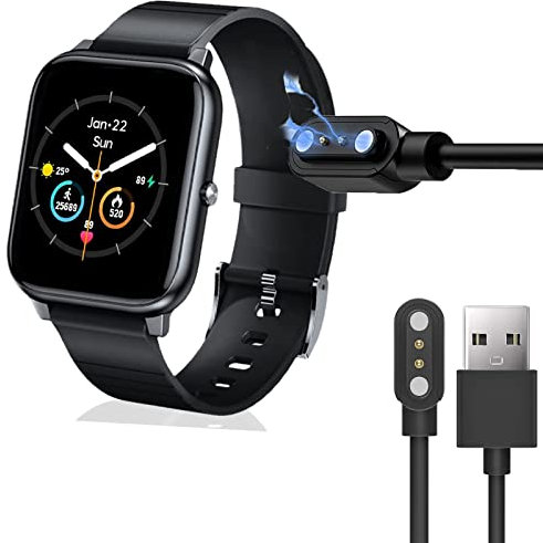 Blueshaweu Compatible H.TANG F6 Smart Watch Charger, Black, Minimalist Style, Smart Watch Charger, 5V USB, Qi Compatible, Short Circuit Protection