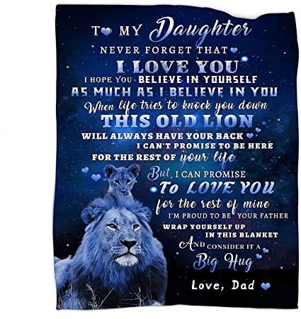 tgruihm to My Daughter Decke von Papa, Löwendecke an Meine Tochter, Geburtstag, Tochter, weicher Flanell-Überwurf, 152,4 x 203,2 cm