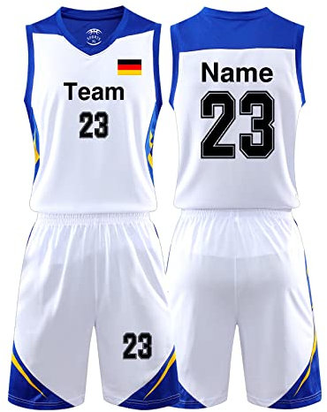 LAIFU Benutzerdefinierte Basketball Trikot und Shorts Set - Ärmellose Sportbekleidung für Erwachsene und Damen