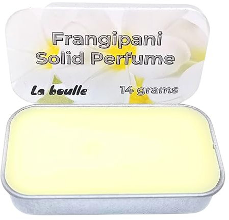 Frangipani Solid Natural Perfume Balm. For Sensitive Skin. Handmade Natural Cosmetics. Vegan. Essential Oils. Made in UK.