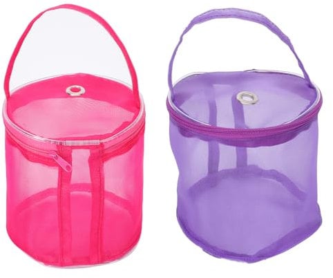 SEWOART 2 Pcs Portable Mesh Yarn Storage Bag for Chunky Chenille Yarn Balls Knitting Tool Organizer Pouch for Craft Projects Ideal for Knitting Machines Yarn Winders