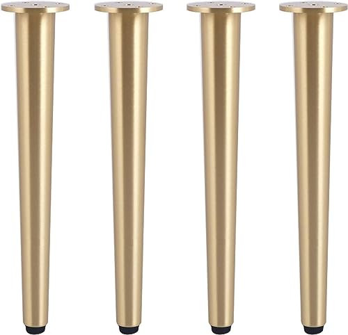 NOKTAI Tischbeine 4er-Set, nordische verstellbare Bettbeine, robuste goldene Sofabeine, kegelförmige Tischbeine, Möbelbeine aus gebürstetem Messing, für Luft-TV-Schrank, Schrank, Kommode,