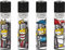 Clipper® Feuerzeuge im Multipack - 4er Set mit coolem Look - Nachhaltig NEU - INKL Gratis Crystal Deko Balls (Gizeh #7)