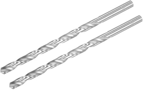 TA-VIGOR 2Pcs 9.5mm Extra Long Twist Drill Bits, 200mm Length High-Speed Steel HSS Straight Shank Spiral Drill Bits for Wood Metal Aluminum Plastic
