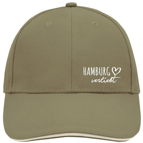 Huuraa Basecap Hamburg verliebt Geschenk Olive/Beige Hamburg Accessoire