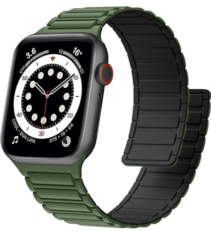 CeMiKa Magnetische Armband kompatibel mit Apple Watch Armband 44mm 49mm 45mm 46mm 42mm, Silikon Magnetische Sport Loop Ersatzbänder für iWatch Ultra 2/Ultra Series 10 9 8 7 SE 6 5 4 3 2 1,Herren Damen