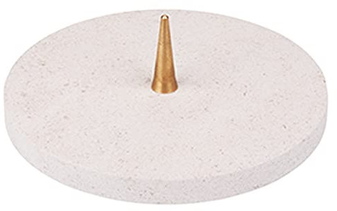 FRITZ COX Kerzenhalter in Kalksteinoptik | für Kerzen bis zu 13 cm Ø | mit Dorn für sicheren Halt | hochwertiger, Italienischer Feinstein | Eleganz für Dein Zuhause | 14 cm