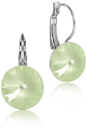 LUISIA Ohrringe Rivoli mit funkelnden Premium Kristallen (12 mm, Matt Agave Grün)