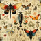 REDAMANCY Vintage Insects Butterfly Dragonfly Plants Leaf Specimen Museum Peel and Stick Wallpaper Stick on Contact Paper Vintage Wall Paper Easy Peel Off for nightstand Drawer Cabinet Renter