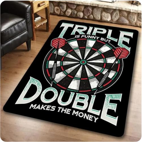 YANGECHEN Spielzimmer Dart Teppich Für Wohnzimmer Schlafzimmer Dekorationen Sofa Tisch Bereich Teppiche Spielzimmer Bodenmatte Target Bullseye 60X90Cm