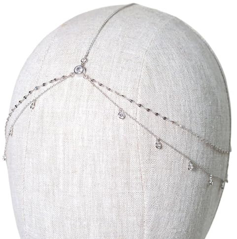 Zxfdsfdbnm Kristall Quasten Kopfkette Brautschmuck Stirnkette Modische Kopfbedeckung Für Damen Haarschmuck