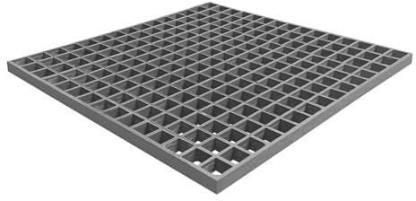 NATOTELA 615x615x38mm Glasfasergitter GFK Gitterrost grau Abflussrost mit MW: 38/38mm Feuchtigkeitsbeständig GFRP Einlaufrost für Industrieparks wie Autowaschbecken Lager und Chemiewerke