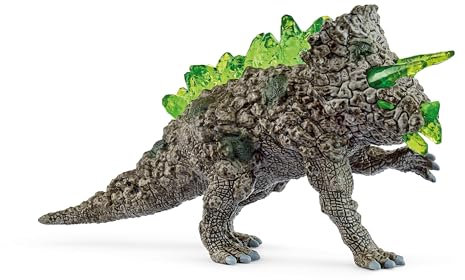 schleich ELDRADOR Creatures | Steintriceratops 70828 | ELDRADOR schleich Monster Spielfigur mit transparenten Rückenkristallen und Hörnern | tolles Geschenk für Kinder | ab 7 Jahren | 7 x 17 x 10 cm