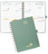 POPRUN Kalender 2025 2026 Buchkalender Ringbuch mit Hardcover, ca. A5 (21,5 x 16 cm), 17-Monate-Terminplaner (Aug.2025-Dez.2026), Wochenplaner 2025 2026 mit Plastiklineal - Mitternachtsgrün