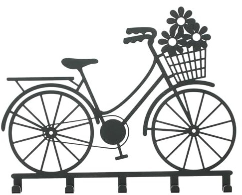 FRANK FLECHTWAREN, Wandgarderobe Fahrrad, Metall, mattschwarz Maße: 30 x 23 cm