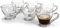 simpa Contemporary Glass Espresso Coffee Cups with Stainless Steel Handle - 80ml / 2.7oz Capacity - Set of 6 Cups