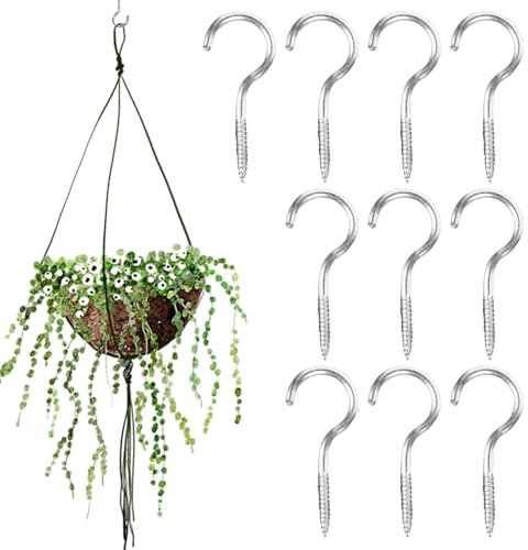 10 ganci a vite piccoli in acciaio inox, ganci in metallo, ganci a vite argentati, ganci per viti, ganci filettati, ganci da soffitto, ganci da parete, ganci per bicchieri, antiruggine, per casa,