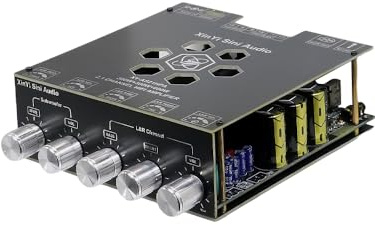 HIFIDIY LIVE AS21 TPA3255 Bluetooth 5.2 2.1 Channel Subwoofer Power Amplifier Board 300WX2+600W REBLE Bass Note Tuning AMP DC19V-50V