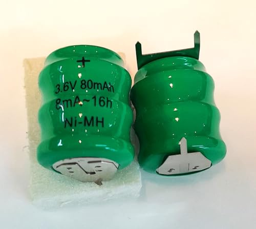 Pile Bouton Rechargeable NiMH, 3,6V, 80mAh, 15,5mm, 3/V 80H