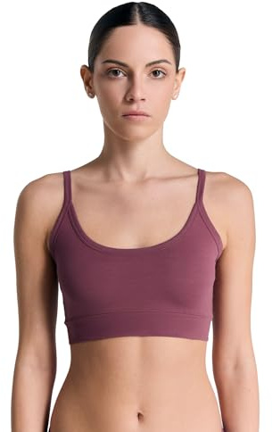 ALBERO NATUR Damen Bustier Bio-Baumwolle Sport BH Unterhemd Yoga Pilates (DE/NL/SE/PL, Alphanumerisch, M, Regular, Regular, Nocturne)