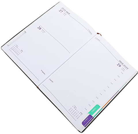 Operitacx Jahresplaner-Notizbuch Zeitplan-Notizbuch Stundenplaner 2024 Arbeitsnotizblöcke Agenda schreibheft work planner Monatsplaner Notizblock Studenten Jahresnotizblock Papier Black