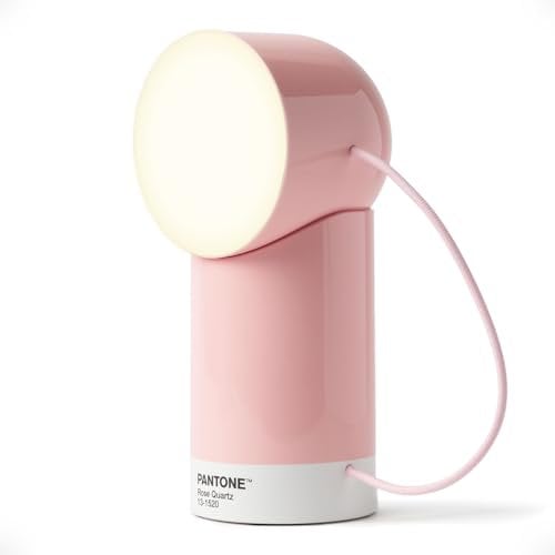 Lexon ORBE Wiederaufladbare LED Tischlampe, Kabellos Tischlampe mit abnehmbarem Kopf magnetisch drehbar für Nachttisch, Büro oder Terrasse (Rosenquarz)