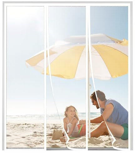 MagnéTique Moustiquaire Porte 245x180cm Blanc Moustiquaire Porte MagnéTique Moustiquaire Enroulable sans Percer pour Porte d Entrée Intérieur Patio Coulissante