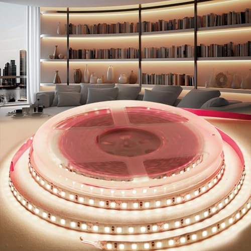 PERVADEO 12V LED Streifen Strip 5M, Selbstklebend LED Strip Neutralweiß 4000K Flexibel LED Band 600LEDs 8mm Breite für Home Dekoration, Küche, Spiegel (ohne Netzteil)