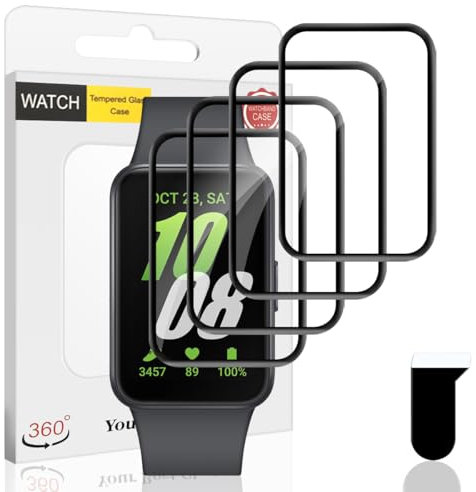 Euukzzea 4 Piezas Protector Pantalla para Samsung Galaxy Fit 3 Cristal Templado, Película de TPU Flexible Protector HD Transparente, Anti-Arañazos Sin Burbujas Película Protectora para Galaxy Fit 3