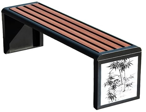 Gartenbank Metall Wetterfest Ohne Lehne Parkbank Ruhebank für 2 Sitzer Laubenbank Balkonbank Kleiner Balkon Sitzbank für Garten, Balkon, Terrasse(120 * 39 * 42cm)